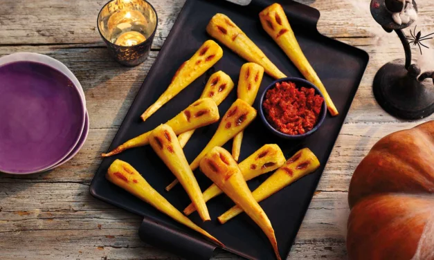 Paszternákszellemek sült paprika mártogatóval